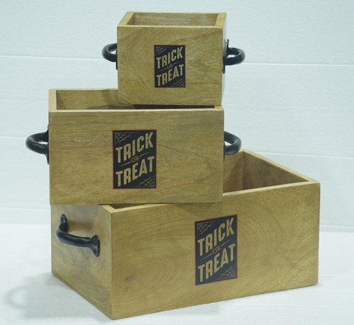 Set  of 3 Printed wooden caddy