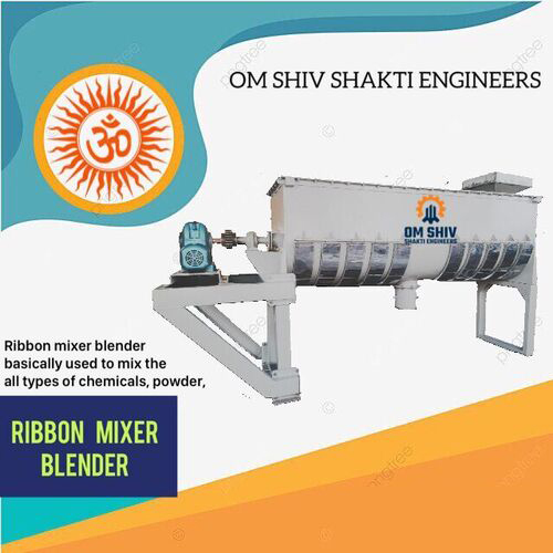 Ribbon Mixer Blender - Stainless Steel, Different Sizes Available, Semi-Automatic, White Color, 1 Year Warranty