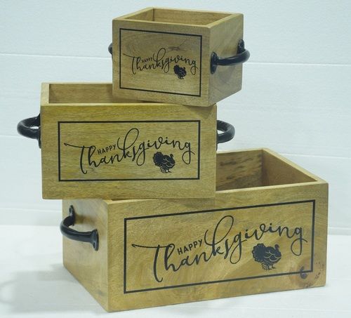 Set Of 3 Caddy With Natural Finish