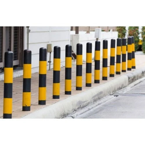 Yellow & Black Road Safety Bollard