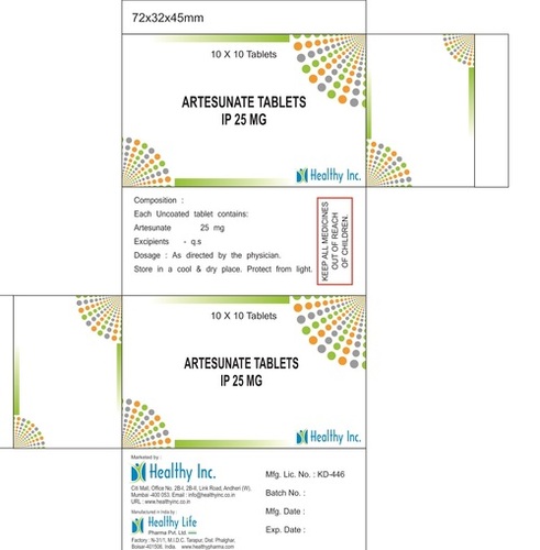 Artesunate tablet 25 mg