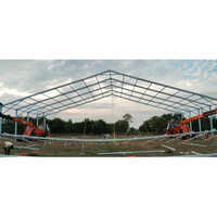 Aluminium Frame Tent - Polyester, Custom Size, White Color, Double Layer, Aluminum Poles, Plain Style, Versatile Canopy For Outdoor Events