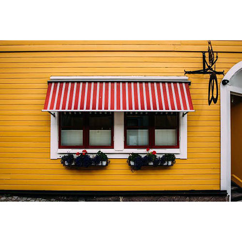 Red And White Awning For Window Design Type: Customized