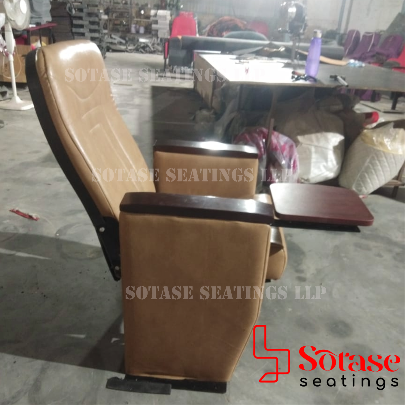 Sotase Auditorium Push Back Leatherette Chair