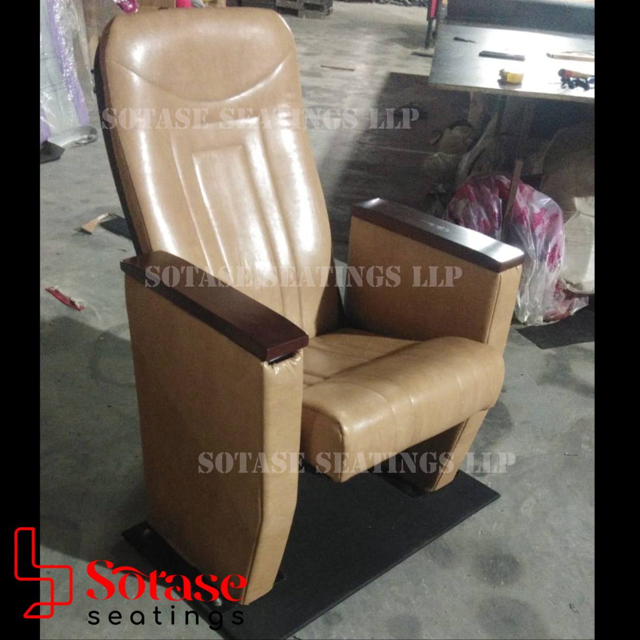 Sotase Auditorium Push Back Leatherette Chair