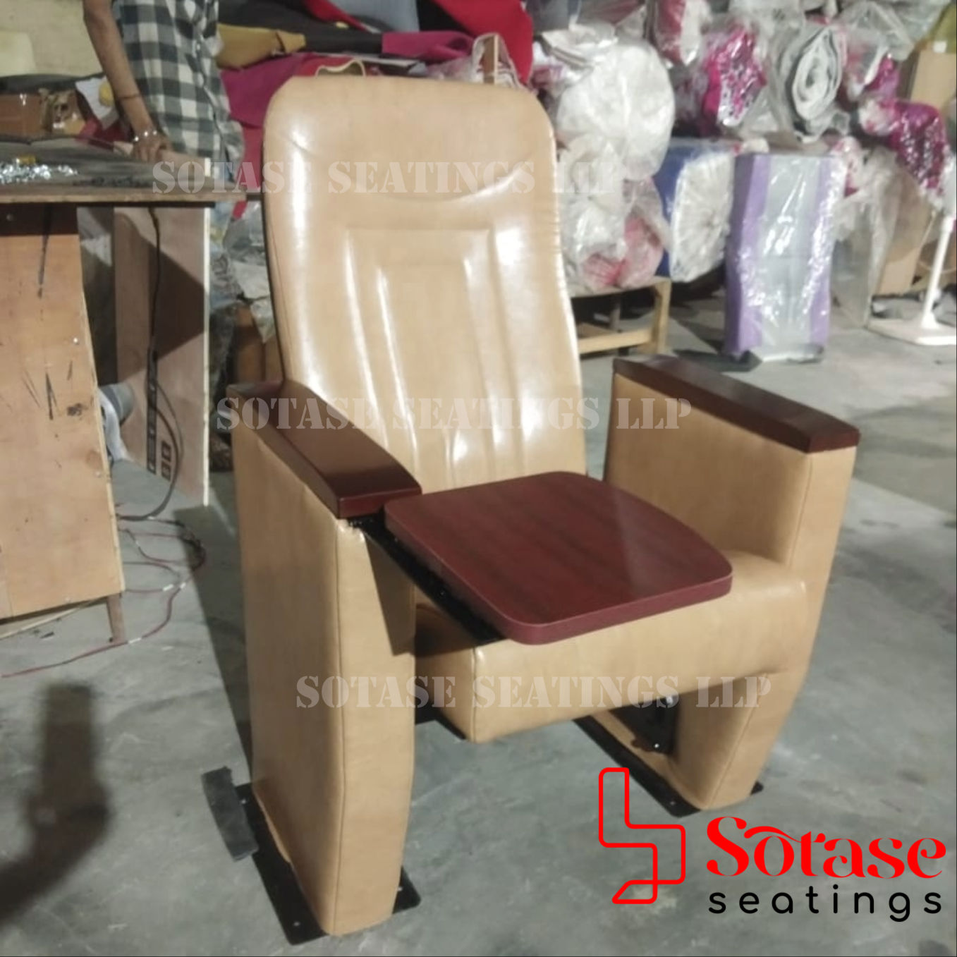 Sotase Auditorium Push Back Leatherette Chair