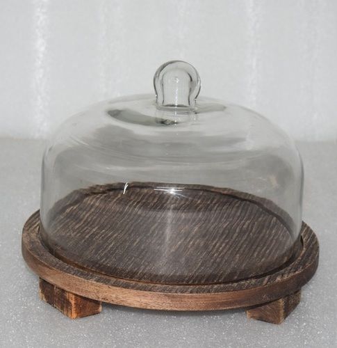 Cake Dome With Wooden Stand