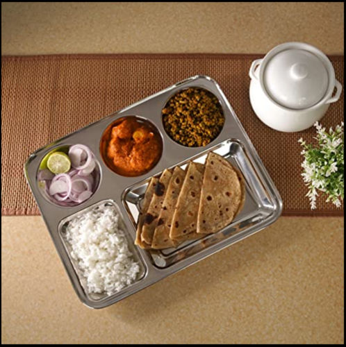 STAINLESS STEEL COMPARTMENT DISH