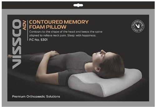 NEW CONTOURED MEMORY FOAM PILLOW Vissco P.c.No (5303) ( UNIVERSAL)