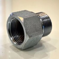 Female Hydraulic Adapter - Mild Steel, 1/2 Inch Size, Silver Color | Industrial Use, Warranty Included