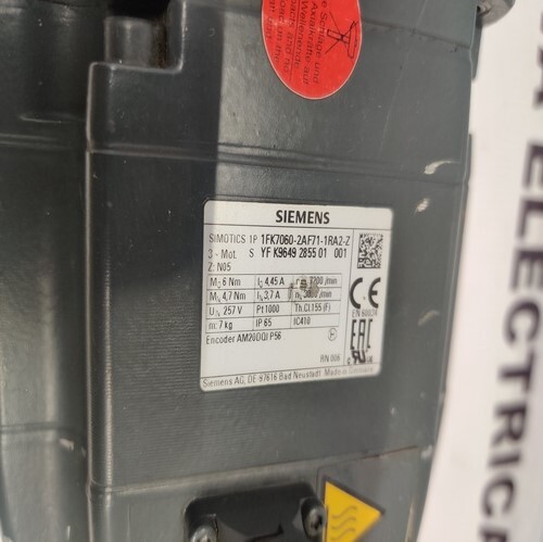 SIEMENS 1FK7060-2AF71-1RA2-Z SERVO MOTOR