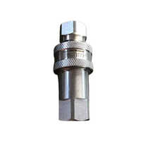 Hydraulic Quick Release Coupling - Mild Steel, 1/4-2 Inch Lengths, Polished Silver Finish, Warranty Included
