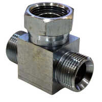 1.4 Inch Female Swivel Tee - Mild Steel, Polished Finish | Designed For Gas Pipe Applications, Warranty Included