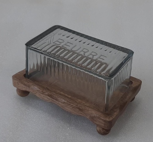 Rectangular Cake Dome With Wooden Stand