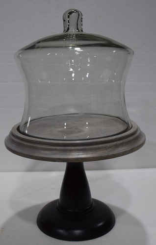 Cake Dome With Wooden Stand & Base