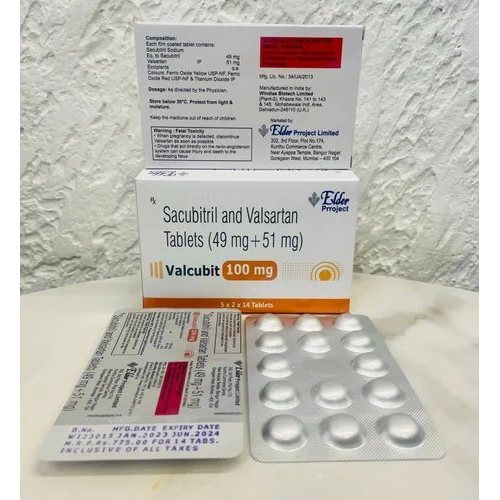 Valcubit 100mg Sacubitril And Valsartan Tablet