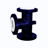 Lined Equal Tee - Pfa, Fep, Pvdf, Pp, Hdpe Lining, Astm A395 Casting, Non-standard Dimensions, Flange Is 2062, Schedule 10-160, Flange Rating 150-600 | Chemical Processing, Fluid Handling, Industrial Piping Systems