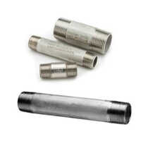 Threaded Pipe Nipple - Galvanized Metal Polished Finish Round Shape with Warranty