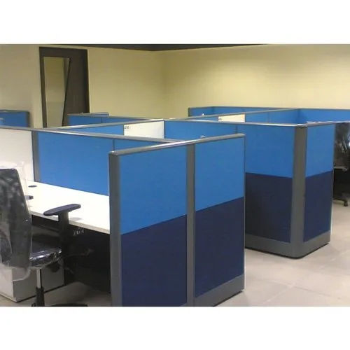 Blue Wooden Office Workstation