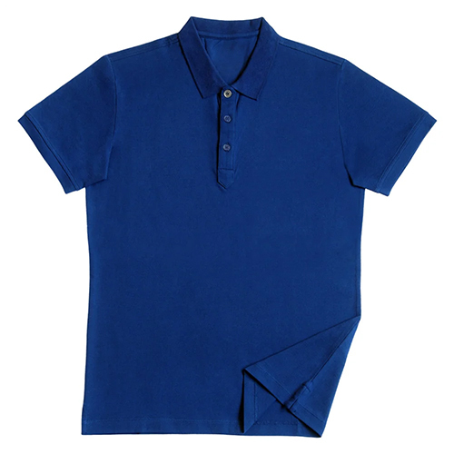 Custom Logo Printed Blue Polo Collar T-Shirt