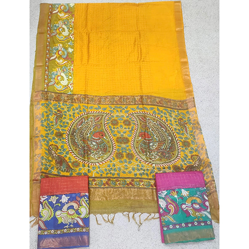 Multicolor Mangalagiri Fancy Print Saree