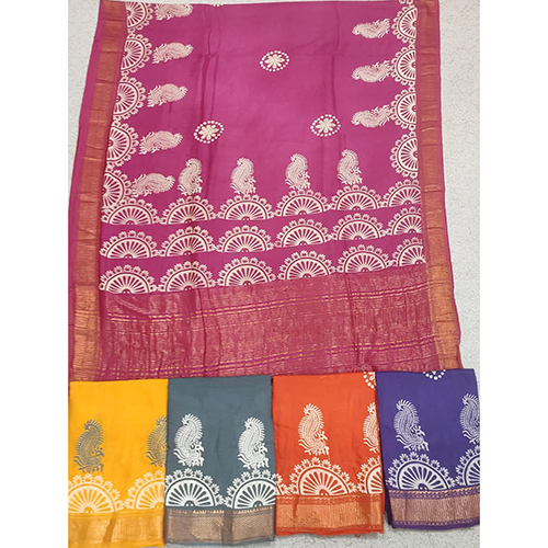 Modal Silk Block Print Saree