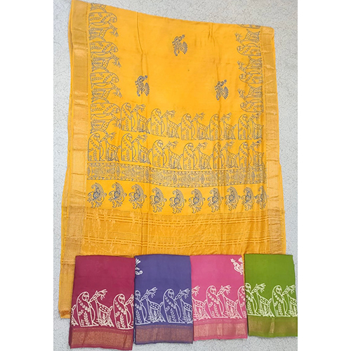 Stylish Modal Silk Block Print Saree