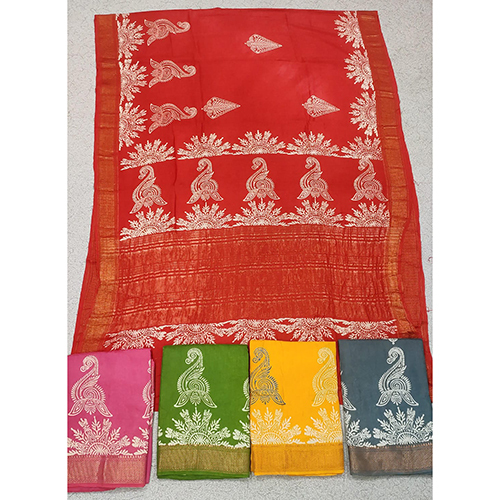 Modal Silk Block Print Saree