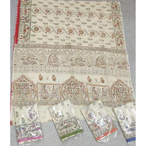 Pure Malai Printed Cotton Saree