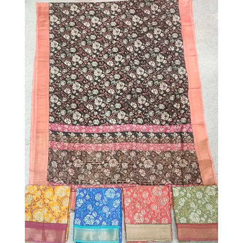 Multicolor Stylish Modal Silk Print Saree With Small Border