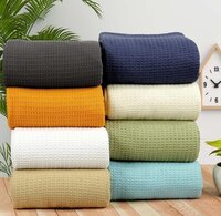Cellular Cotton Waffle Blankets