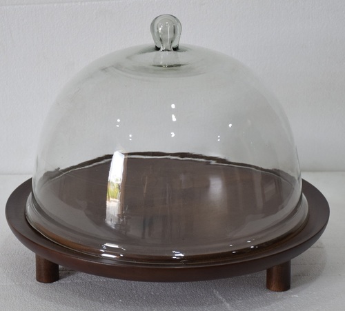 Cake Dome With Wooden Base