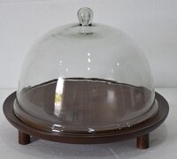 Cake Dome With Wooden Base - Color: Different Colors Available