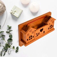 6 HOOKS HOUSE DESIGN WOODEN KEYS STAND FOR ENTRYWAY