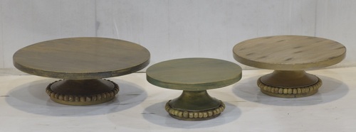 Multicolor Set of 3 Cake Plate