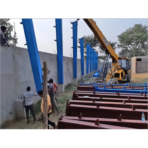 Industrial Shed Fabrication - Steel Frame, Concrete Walls, Blue Color | Bolted Connections for Easy Installation and Robust Industrial Storage