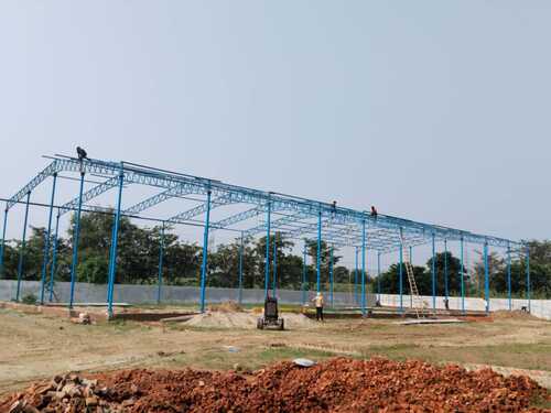 Blue-Painted Steel Section Structure - Door Material: Pvc Window