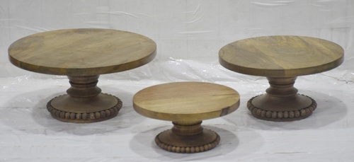 Set of 3 Cake Plate With Original Finish