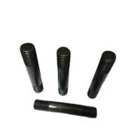 8.8 High Tensile Stud Half Thread - Steel, 20mm X 100mm, Black | Polished Finish, Industrial Use, Half-threaded Design For Versatile Applications