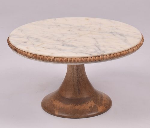Cake Plate With Beads Pedestal