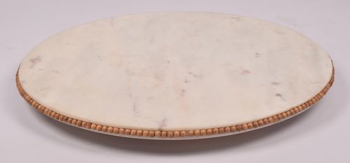 Round Cake Plate With Beads Pedestal