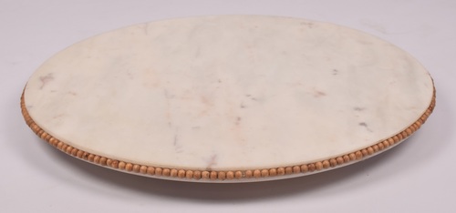 Round Cake Plate With Beads Pedestal