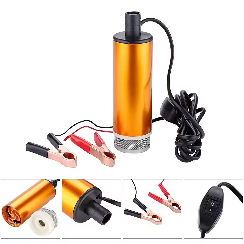 DC 12V  Portable Electric Submersible Pump For Pumping Diesel Oil Water Aluminum Alloy