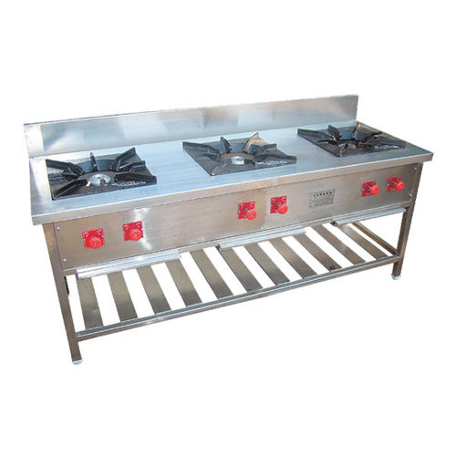 Three Burner Indian Gas Range - Interior Coating: Steel