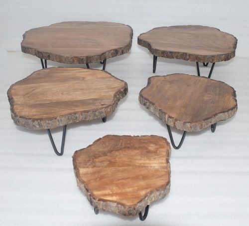 Set Of 5 Cake Stand With Bark