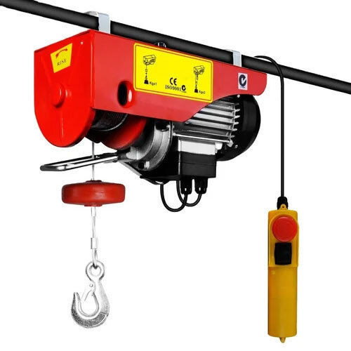 Red Mini Electric Hoist With Trolley Single Remote Pa Series