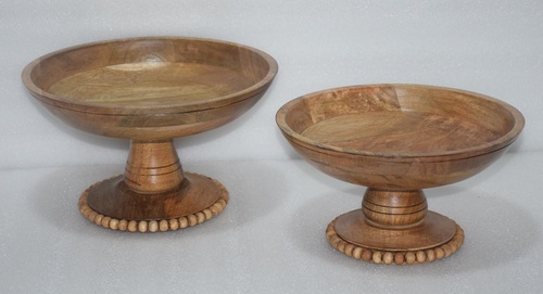 Set of 2 Cake Stand With Beads Pedestal