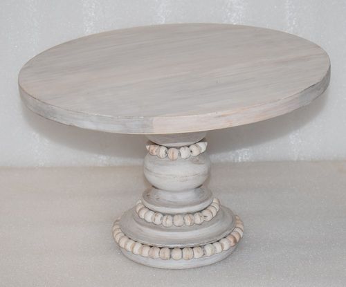 Wooden Cake Stand  With White Wash