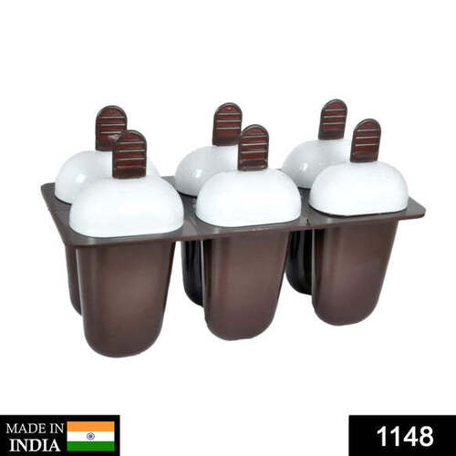 PLASTIC ICE CANDY MAKER KULFI MAKER MOULDS SET WITH 6 CUPS