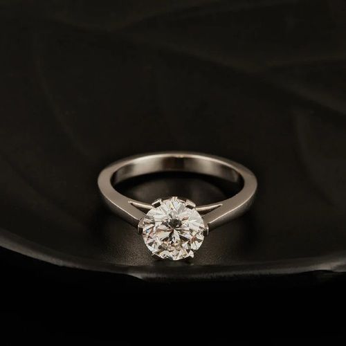 14K White Gold Lab Grown Diamond Solitaire Ring.